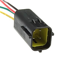 Разъем 4-х контактный (4PIN) (штекер) с проводами (зелен/красн/черн/желт) сеч.0.5мм*(20AWG 200мм) серия:2 (DJ70414Y-2-11)