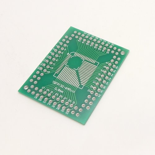 ПЛАТА-ПЕРЕХОДНИК TQPF, HTQFP, LQPF, FQFP 32;44; 64; 80;100pin на проводной монтаж или DIP, шаг 2.54 мм, (PCB) Сторона "А": TQFP(32-100Pin) / шаг вывод