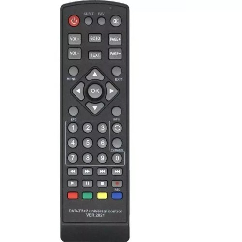 ПУЛЬТ ДУ для ресиверов разных моделей универсальный стандарт DVB-T2+2 ver.2021 (HUAYU)