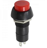 Кнопка круглая, 2pin, OFF-ON с невидимой фиксацией, AC 220/250V 3.0A, нормально разомкнут, корпус: красный (PBS-11A, PB-305, D-208)