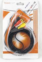 КАБЕЛЬ 3.5 (4pin) ШТЕК СТЕР - 3RCA  1,5М (1,8М); цвет:черный   