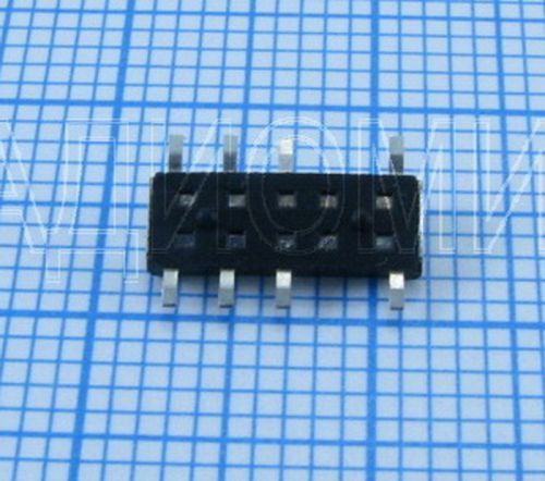 Переключатель движковый (ползунковый) движковый, 8pin, 3 полож., 2xON-ON-ON с фиксацией, под пайку, 10x1,8x3,5мм, L=1,6мм, SMD, толкатель: черный фото 3