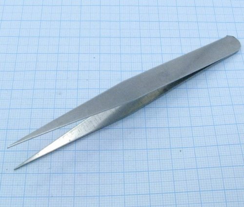 ПИНЦЕТ 125мм Прямой остроконечный; сталь (1KPT-001)