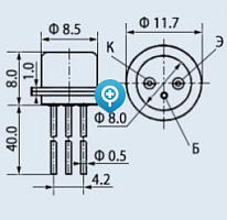 Транзистор МП41А никель 150mW; Uce: 15V; Ueb: 10V; Ic: 150mA; Tj: 85°C; Ft: 1.0MHz; Cc: -; Hfe: 50/100 P-N-P корпус - КТЮ-3-6