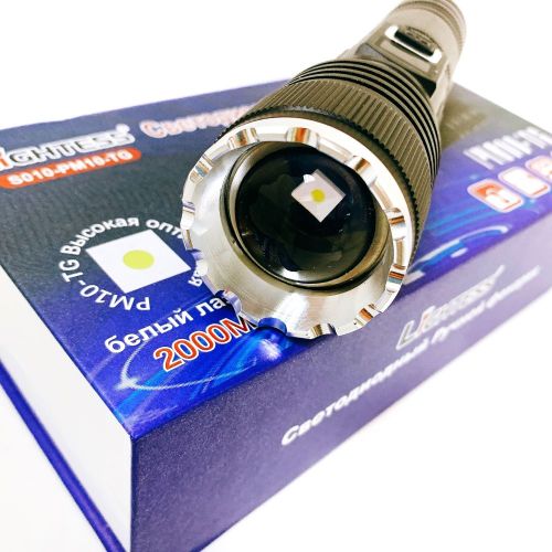 Фонарь св/диодный S010-PM10-TG светодиод TG; LED-дисплей; алюм. корпус; 5 реж свечения; ZOOM; Вес фонаря: 270гр  LIGHTESS фото 7