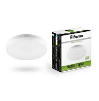 Лампа св/д LED  Feron GX53 9W(760lm) 4000K 4K Габариты: 26x73мм  матовая LB-452 25829