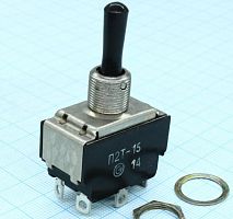 Тумблер, 6pin, ON-ON-(ON) с фиксацией и без фиксации, AC 220/250V 1.0A, 33,5x19x60мм (П2Т-15)