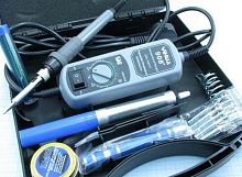 Набор инструментов (для пайки)  YIHUA 908+(new tool kit )  Портатив. паяльная станция 60W с регулят. t 220-480; сменн жала-5 шт,оловоотсос; подст.д/па
