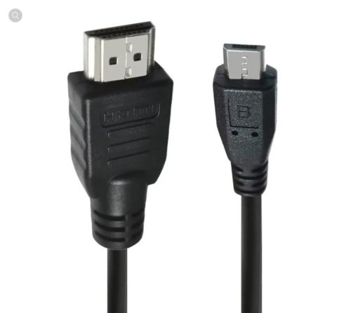 КАБЕЛЬ micro USB в HDMI  (Вход: microUSB (штекер); Выход: HDMI (штекер) ( Кабель HDMI-Micro USB, 5P, кабель-адаптер длиной 1 м, штекер, шнур для заряд фото 2
