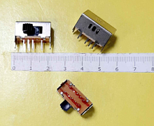 Переключатель движковый (ползунковый), 16pin, 2xON-ON, под пайку, 22x9x10мм, L=8мм, DIP угловой, корпус: стальной (SK23D5, TSH)