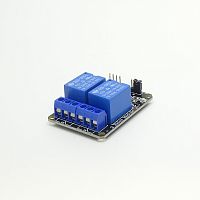 МОДУЛЬ РЕЛЕ на 2 канала 12V с опторазвязкой д/ARDUINO Обеспечивает более защищенное упр-е нагрузкой. 2 независ. реле (в кажд: 1 гр.контак. на переключ