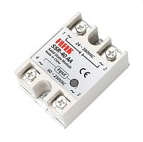 Твердотельное реле (SSR) однофазное, SSR-40 АA,   40A, 24-380V AC, управл. сигнал: 80-250V AC