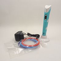 3D Ручка   Помощник PM-TYP01 (Голубая) ( диаметр сопла: 0.4 - 0.7 мм )  БП 12V / 2A;  диаметр нити: 1.75 мм; регулировка температуры