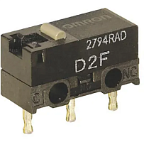 Микропереключатель, 3pin, ON-(ON) без фиксации, под пайку, 12,8x5,8x6,5мм, корпус: черный (D2F)