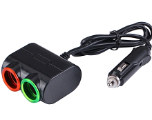 Раздвоитель гнезда прикуривателя с проводом (0,5м)  In-CAR  OLESSON 1631 Вх: DC12V-24V;  Вых: 120W  2 гнезда (output) 12V+ USB 5V 1200mA; LE