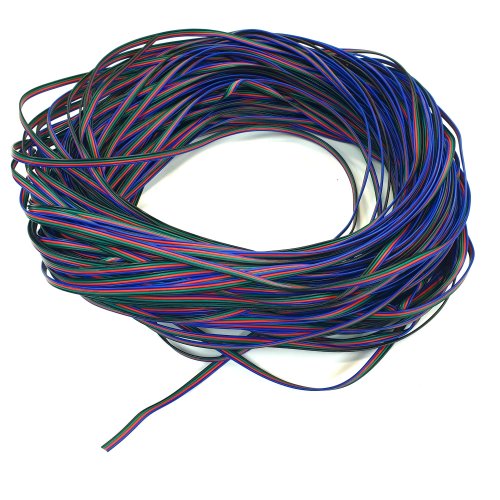 Кабель цветной 4-х жильный 4*0,4мм²; (21AWG) (Красн/Синий/Зелен/Черный), применяется при монтаже RGB -светодиодной ленты, 