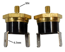 Термостат KSD301 95° 10A 250V (нормально-замкнутый) D=14мм, под ключ 17мм, крепление винт М4) для водонагревателей и котлов