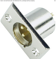 ШТЕКЕР CANON (разьём XLR) 3PIN МЕТ. на корпус JD-395/AUD-81 (ответная часть JD-385) (1-530/14-0532) (Вилка XLR на блок)