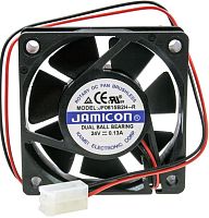 Вентилятор DC24V, 60x60x15мм, 4500об/мин., двойной шарикоподшипник, 0.13A 3.12W JF0615B2H-R 