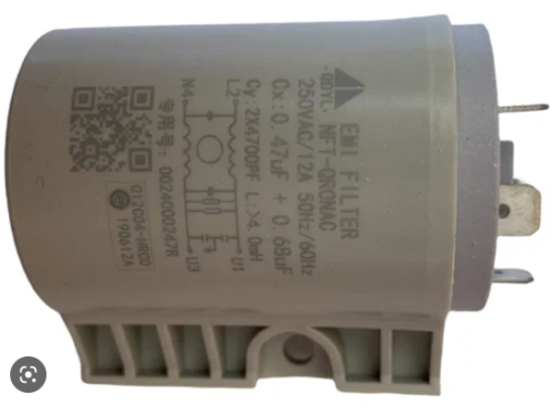 Фильтр радиопомех стиральной машины CМА Haier 0,47мкФ EMI FILTER NFT-QRONAC 250V/12A под клеммы 6,3мм 5 контактов подключения фото 2