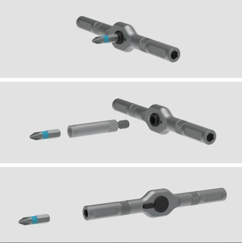 Отвертка с трещоткой Xiaomi DUKA RS-1 с набором бит, (24 шт) в кейсе, многофункциональная ручка, биты из легированной стали S2 фото 2