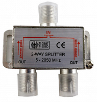 Разветвитель 2-WAY SPLITTER 1 х 2  5-2050MHz сплиттер спутниковый с проходом питания под F разъем JETT