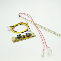 Комплект подсветки универсальный LCD и LED ТВ и мониторов 12-24" 10V-30V (2 светодиодные линейки + инвертор) для подсветки ЖК панелей (на 12", 15", 17