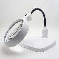 Лупа настольная на гибкой ножке 8X (d=138мм)  7765 (Круглая; с подсветкой: 6 LED(св/д) (в комплекте БП 5V 1A ,штекер 5.5мм х 2.1мм);
