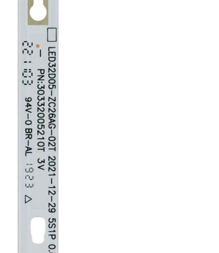 Светодиодная планка для подсветки ЖК панелей 32" 3V (5линз) LED32D05-ZC26AG-02T (550 мм, 5 линз) разъём подключ. 3PIN штекер, линза круглая на квадрат