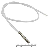 Контакт питания (гнездо) на проводе L=20см (MF-F 4,20mm AWG18 0,2m White) (белый) (Для разъемов серии MINI-FIT) 555