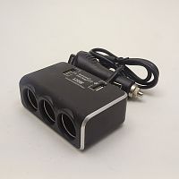 Растроитель OLESSON 1639 Разветвитель авто (3 гнезда+2*USB) прикуривателя + вольтметр.