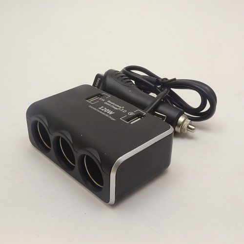 Растроитель OLESSON 1639 Разветвитель авто (3 гнезда+2*USB) прикуривателя + вольтметр.