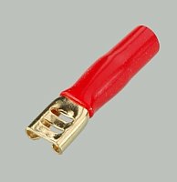 КЛЕММА ДЛЯ АВТО НОЖЕВАЯ ГНЕЗДО ИЗОЛ 4,8мм/2.5мм2   ЧЕРНАЯ/КРАСНАЯ GOLD (13AWG=2,4мм) для автоколонок CAR Hi-Fi   