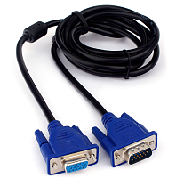 КАБЕЛЬ КОМП.-УДЛИНИТЕЛЬ SVGA/SVGA 1.8м (15M/15F) (штекер VGA HDB15 - Гнездо VGA HDB15) ЧЕРНЫЙ с ф/фильтрами OD=5.0мм 