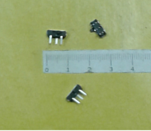 Переключатель движковый (ползунковый), 3pin, ON-ON, под пайку, 9x4x3мм, L=2мм, DIP угловой, корпус: черный (MSK22D18G2.2 )