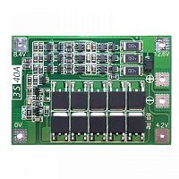 Плата PCB (защиты) для 3-х Li-Ion АКБ, до 40А C Балансировкой , , для контроля заряда/ разряда 59х40мм; Вес: 10,8гр
