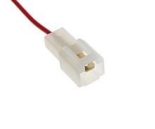 Разъем 1-о контактактный (1PIN) (штекер) с проводом сеч.0.75мм* (18AWG 300mm-Красный) серия:6.3 (DJ7011-6.3-11)