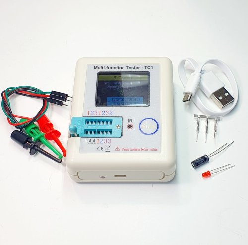 Прибор "Транзистор Тестер" LCR-TC1 (на  Atmega324Pl) (с КОРПУСОМ) с ИК-приёмником FNIRSI измеряет сопротивление резисторов,индуктивность,ёмкость ESR