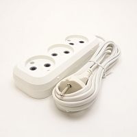 СЕТЕВОЙ УДЛИНИТЕЛЬ 3м ( 3 розетки ) ( без заземления ) номин. напряж.=220v/ ток: 6A/ мощн=1300w < Обиход/ Jett > ( РС-3-6-3м )Jett (Obihod) сет. удл. 