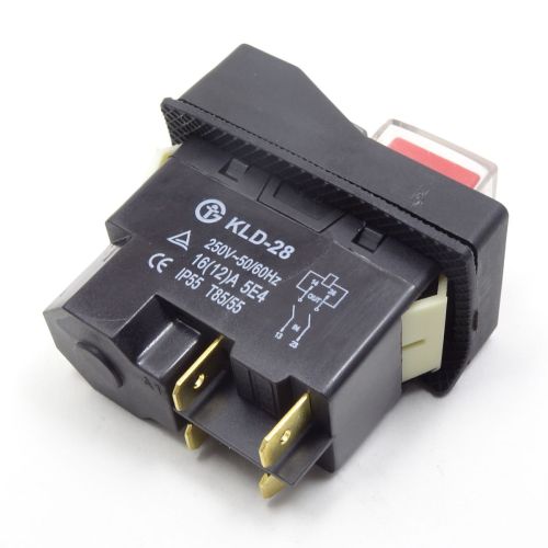 Пусковая кнопка для бетономешалки, 4pin, AC 220/250V 16A, IP55 (KLD-28A, YH02-A/DKLD DZ-6) фото 3