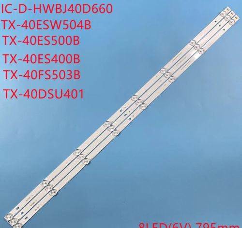 Светодиодная планка для подсветки ЖК панелей 40" 3V (8линз) IC-D-HWBJ40D660 (795 мм, 8 линз)