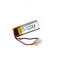 АККУМУЛЯТОР LP 401230-PCM (30х12х4,0мм) 3,7v 125mAh Li-Pol (с платой защиты- PCM), (элемент) провода под пайку; Вес: 2,6гр