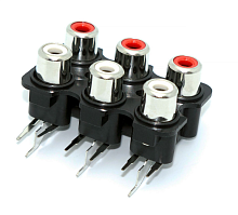 ТЕРМИНАЛЬНЫЙ БЛОК RCA ГНЕЗДО НА КОРПУС 6ШТ под пайку УГЛОВОЕ (Dark Grey)