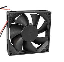 Вентилятор компьютерный DC12V, 80x80x20мм, 7 лопастей, 2500об/мин., подш. скольжения, 2pin, 0.2A 1.92W 25дБ RQD8020MS