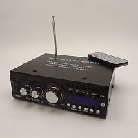 Усилитель звука Kentiger HY806 стерео  2 х20W  (FM - 87.5-108 мГц; USB, TF, bluetooth, пульт)   Выход: RMS;  Вход AUX IN - 2*RCA  / 3.5мм ; 