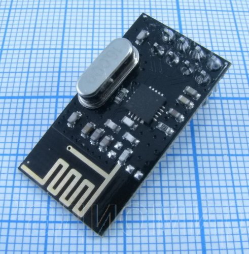 Модуль беспровод.передачи (2,4 GHz NRF24L01 (SPI) ) для проект.ARDUINO (H09) Позвол.связать приборы р/каналом передачи данных. U=1,9-3,6V; I=13,5-22mA