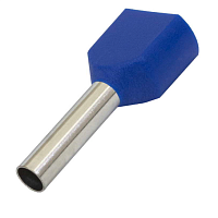 Наконечник втулочный/трубчатый/гильза для кабеля 2 x 2.5mm2 13мм (L=21,5мм) (d-наружн-3,3мм d-внутр.-2,9мм(изол.8,5мм) синий  DTE02513