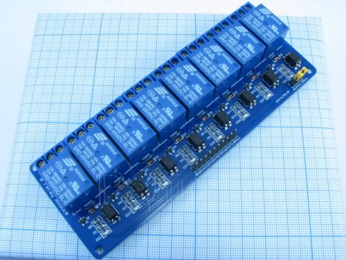 МОДУЛЬ РЕЛЕ на 8 каналов 12V с опторазвязкой для ARDUINO  Обеспеч.более защищ.управление нагрузкой. 8 независ. реле (в кажд: 1 гр.контак. на переключ)