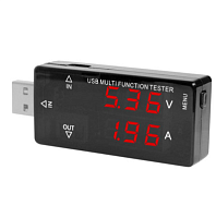 USB ТЕСТЕР напряжения и тока U=4 -30V(10mV): A=0 -3A (10mA) тестер напряжения и потребляемого тока USB устройствами, KEWEISI (KWS-A16) (Charger Do