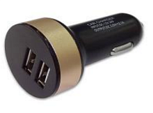 Раздвоитель гнезда прикуривателя CAR CHARGER; Вх:DC12-24V;  Вых:гнездо прикуривателя; 2  x USB гнезда(output) 5V / 2100mA Штекер  прикуривателя с USB 